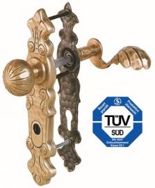 Hans Scheitter Messing-Wechselgarnitur Si-K208-05 108H MIII mit Knopflangschild und Innenbeschlag